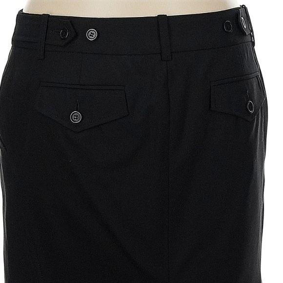 BCBGMAXAZRIA Wool Classic Black Knee Length Midi Pencil Skirt Women’s Size 6 S - Picture 4 of 7